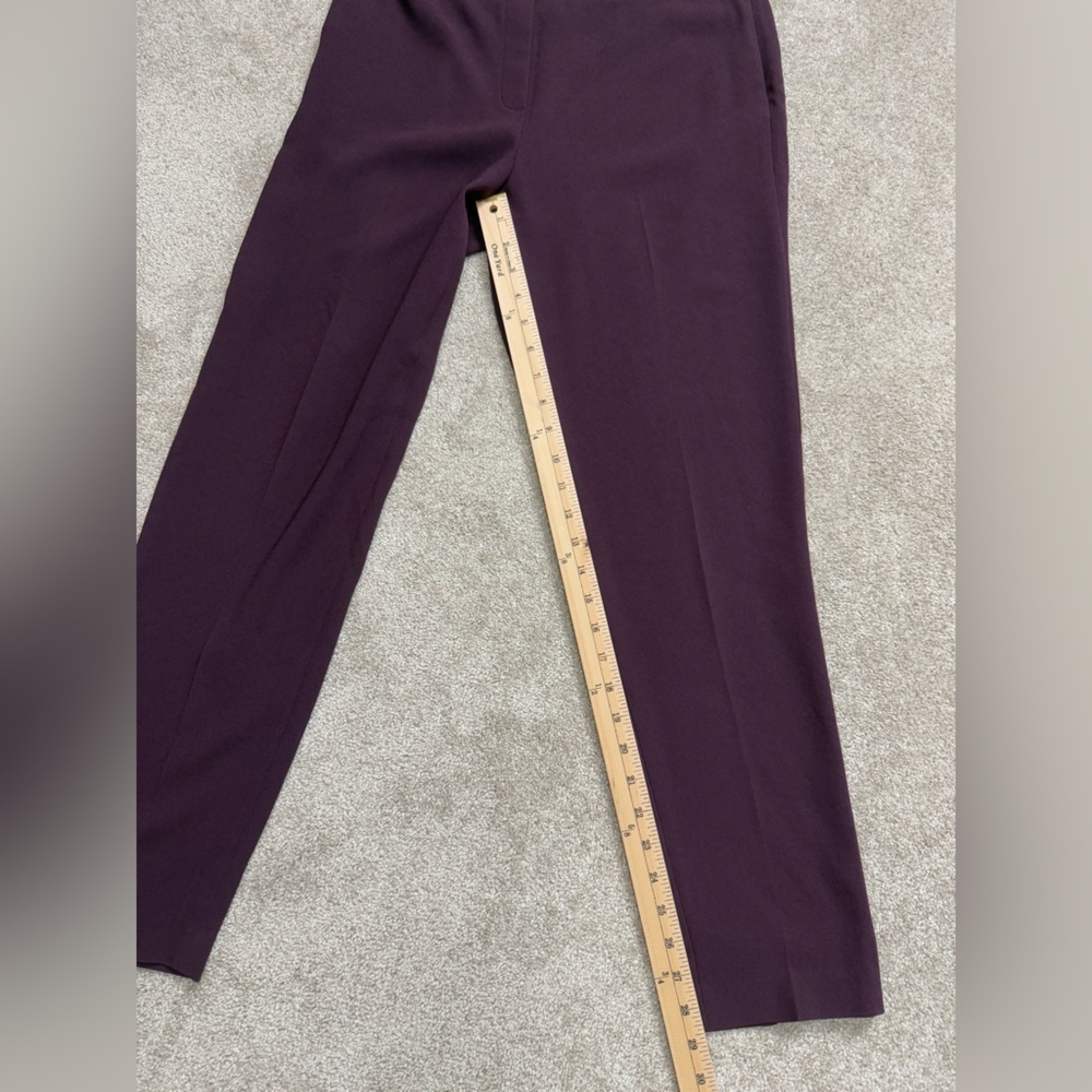 Elie Tahari- Slim Leg Crepe Pant - Burgandy/Eggplant - size US 8 - Picture 8 of 11